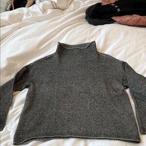 Eileen Fisher Gray and Black Knit Sweater